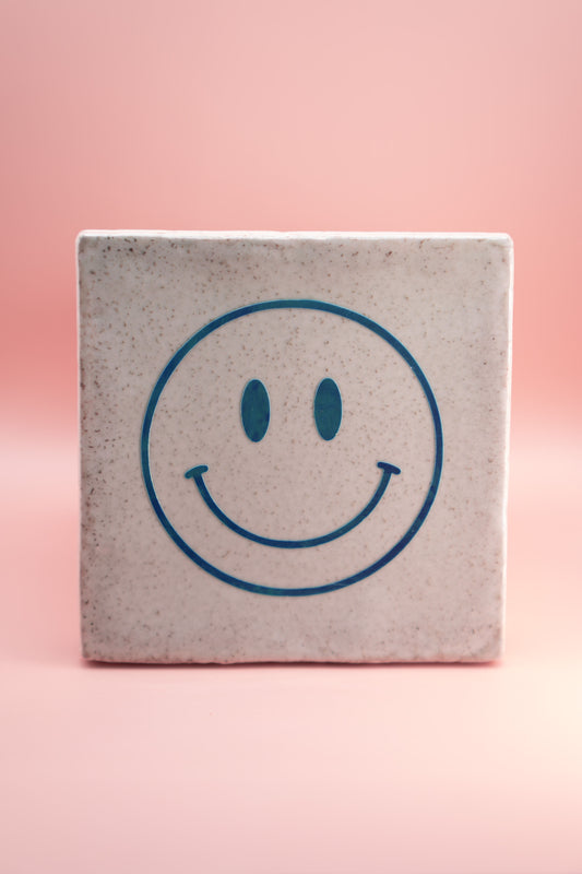 Smiley holografisch effect - tegeltje 10x10